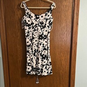 Chic Black and White Floral Dress